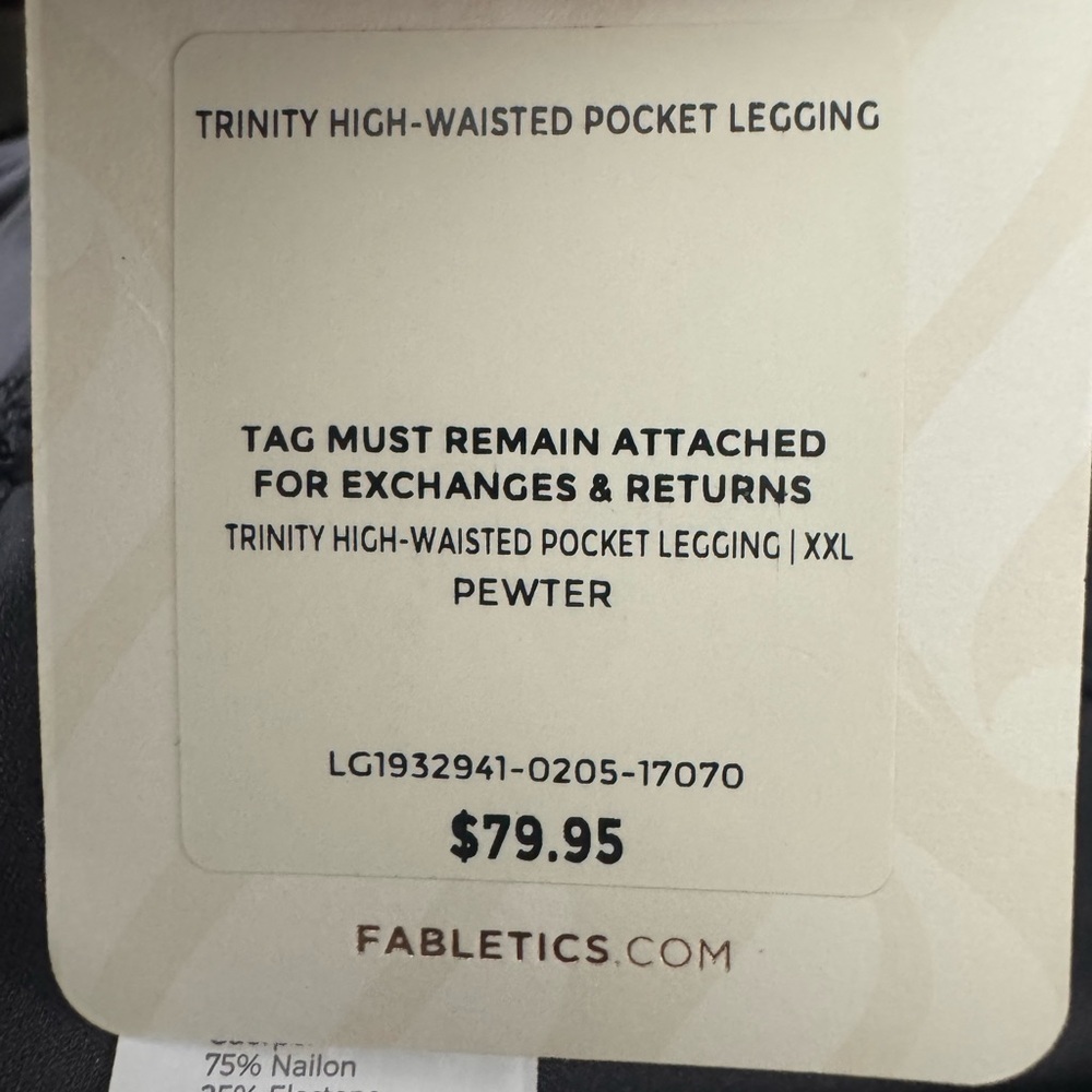 Fabletics Pewter Trinity High Waisted Leggings Si… - image 4